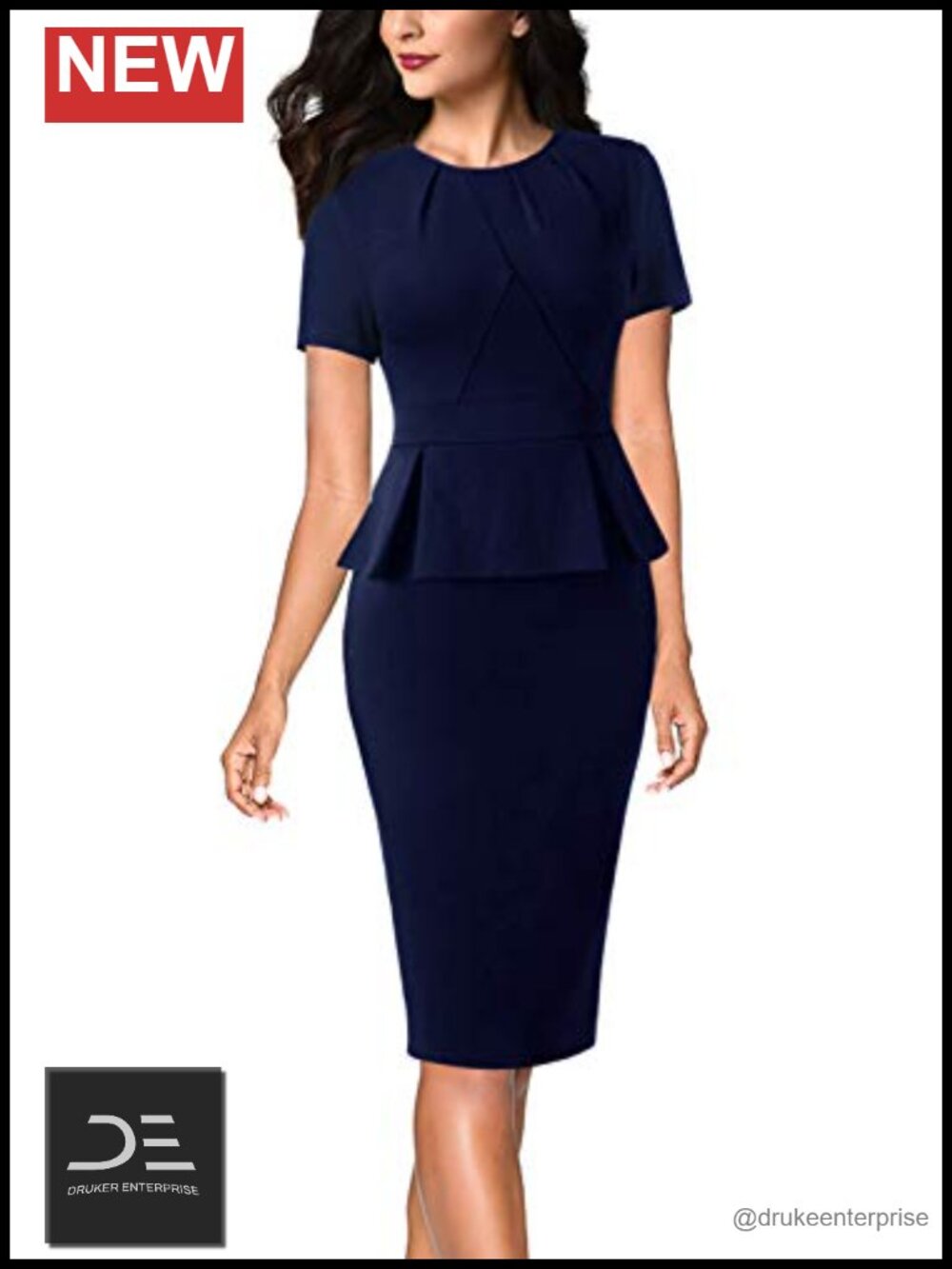 Peplum Sheath Pencil Work Dress Slim Fit Bodycon Business Office